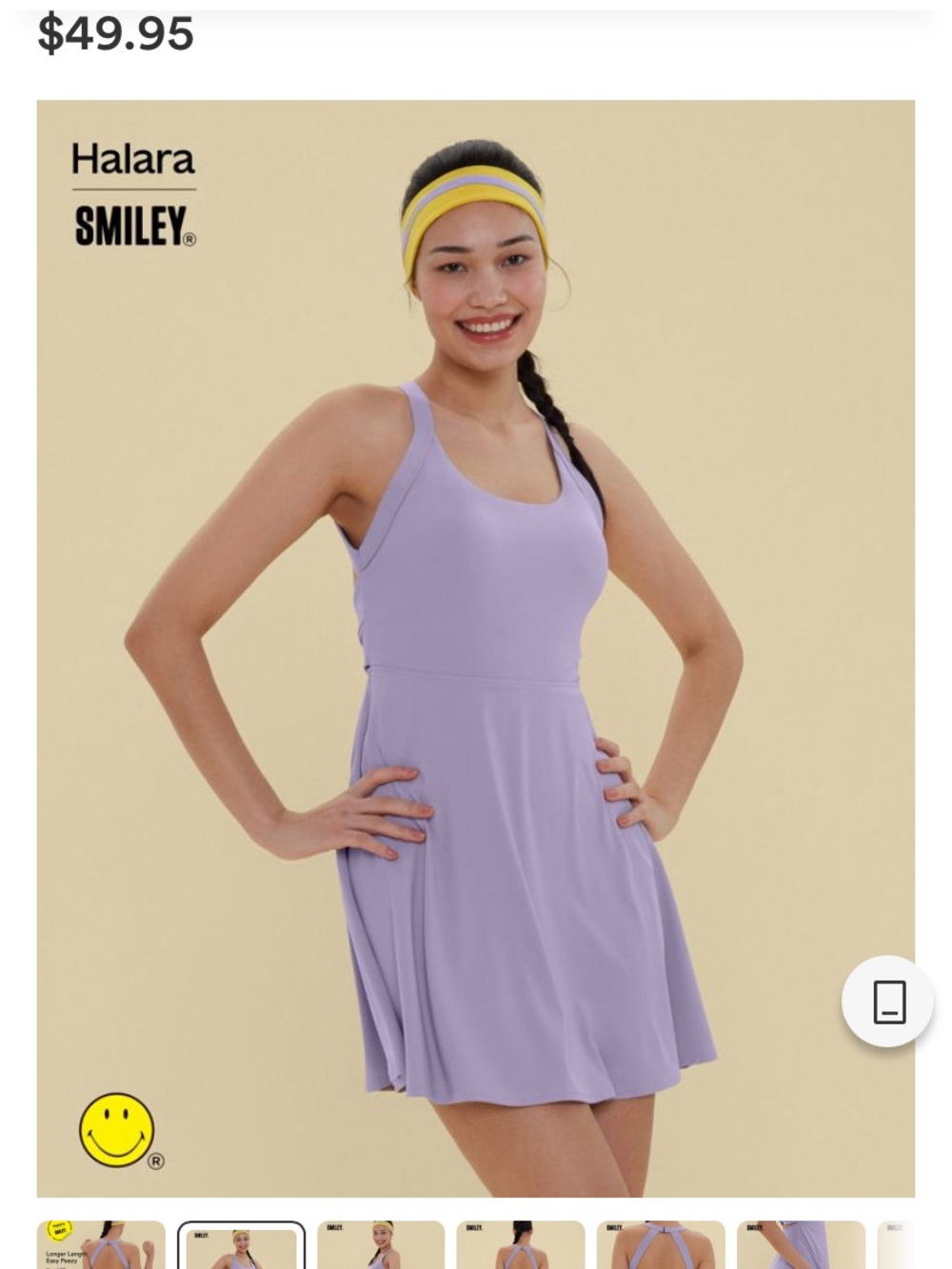 HALARA Lavender Athletic Skater Dress